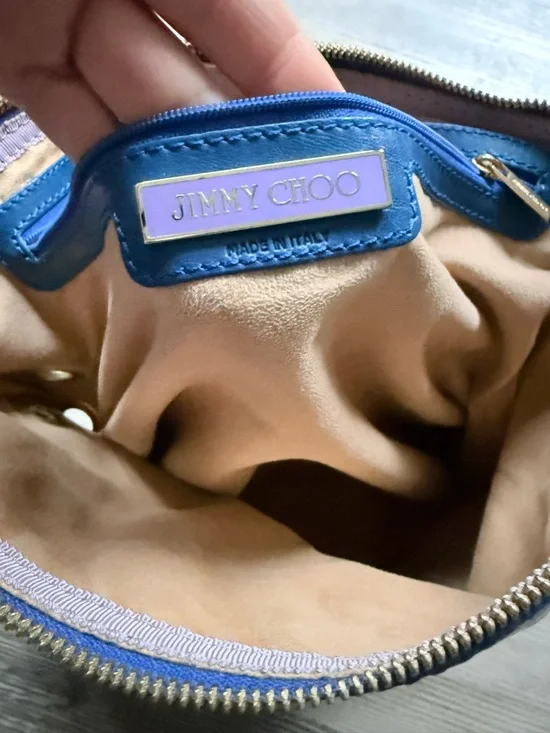 Blue Jimmy Choo Medium Wristlet Clutch Bag - Missing Wrist Strap - Picture 7 of 7